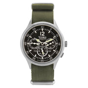 Techne 39.5mm Merlin Quartz TwinTime Watch with Olive Green Strap #296.022