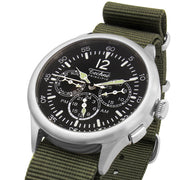 Techne 39.5mm Merlin Quartz TwinTime Watch with Olive Green Strap #296.022