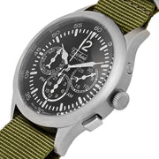 Techne 39.5mm Merlin Quartz TwinTime Watch with Olive Green Strap #296.022