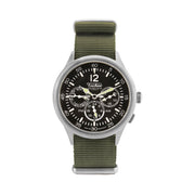 Techne 39.5mm Merlin Quartz TwinTime Watch with Olive Green Strap #296.022