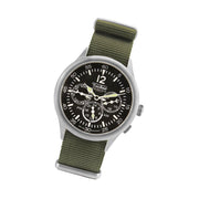 Techne 39.5mm Merlin Quartz TwinTime Watch with Olive Green Strap #296.022