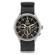 Techne 39.5mm Merlin Quartz TwinTime Watch with Black Strap #296.023