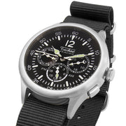 Techne 39.5mm Merlin Quartz TwinTime Watch with Black Strap #296.023