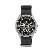 Techne 39.5mm Merlin Quartz TwinTime Watch with Black Strap #296.023
