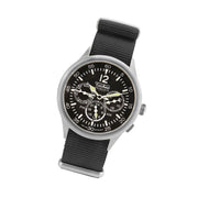 Techne 39.5mm Merlin Quartz TwinTime Watch with Black Strap #296.023