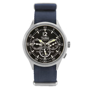 Techne 39.5mm Merlin Quartz TwinTime Watch with Navy Blue Strap #296.026