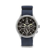 Techne 39.5mm Merlin Quartz TwinTime Watch with Navy Blue Strap #296.026