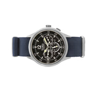 Techne 39.5mm Merlin Quartz TwinTime Watch with Navy Blue Strap #296.026