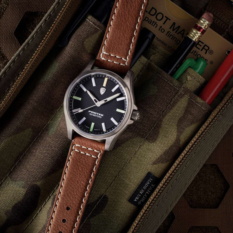 Protek Titanium Field Watch 3000 Series with Tritium T100 Tubes and Black Dial #PT3001 lifestyle