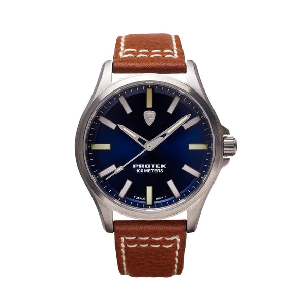 Protek Titanium Field Watch 3000 Series with Tritium T100 Tubes and Blue Dial #PT3003