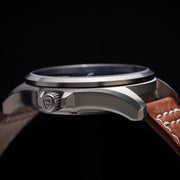Protek Titanium Field Watch 3000 Series with Tritium T100 Tubes and Blue Dial #PT3003 crown