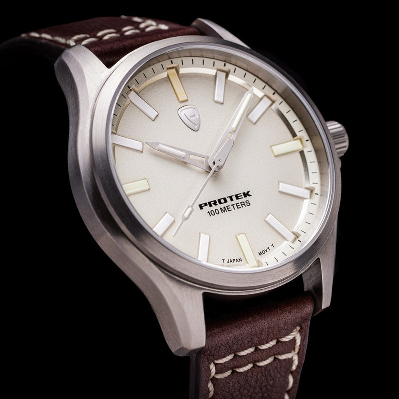 Protek Titanium Field Watch 3000 Series with Tritium T100 Tubes and Ivory Dial #PT3004 lifestyle