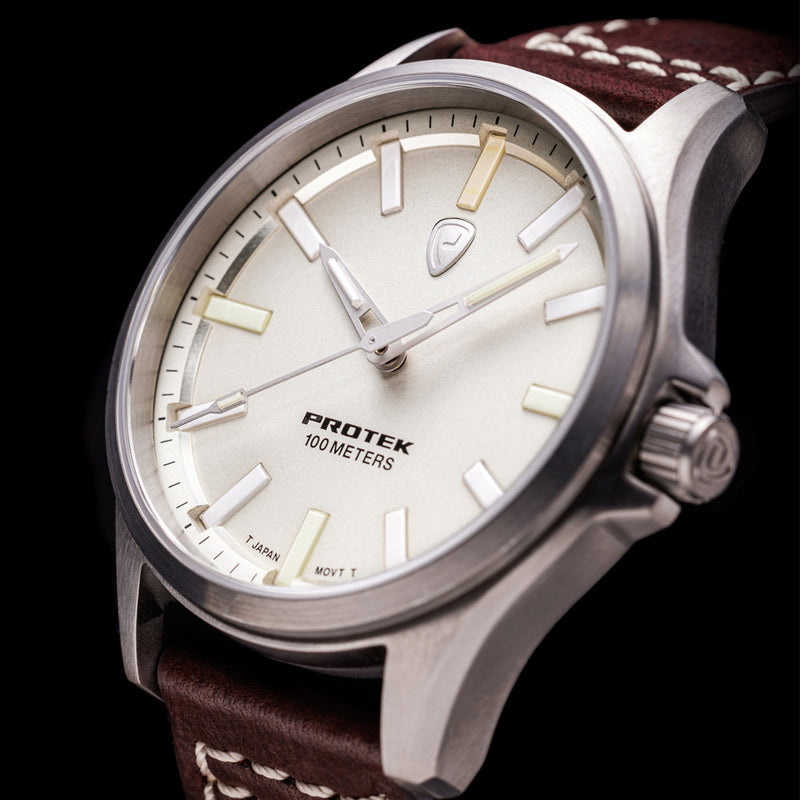 Protek Titanium Field Watch 3000 Series with Tritium T100 Tubes and Ivory Dial #PT3004 lifestyle