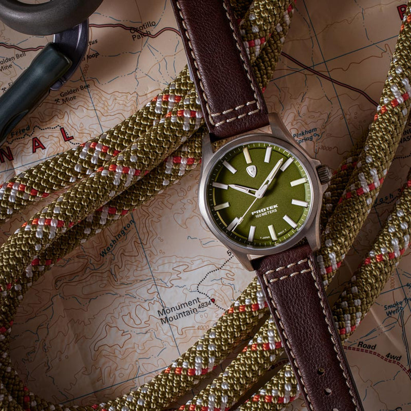Protek Titanium Field Watch 3000 Series with Tritium T100 Tubes and Green Dial #PT3005 lifestyle