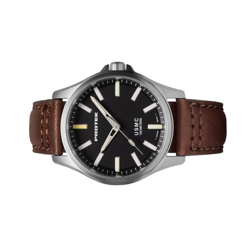 Protek Titanium Field Watch 3100 USMC Series with Tritium T100 Tubes and Black Dial #PT3101