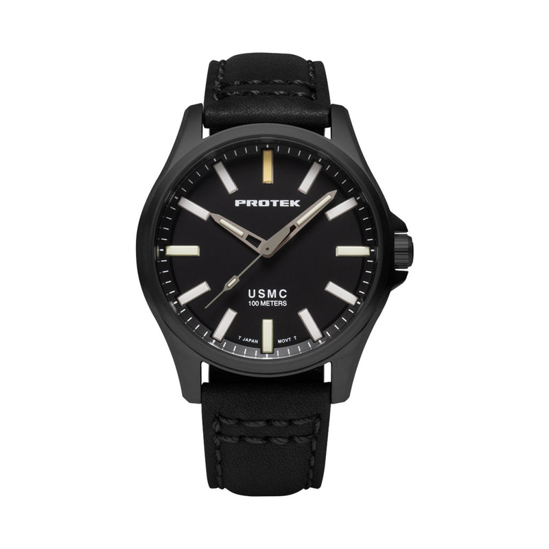 Protek IP Titanium Field Watch 3100 USMC Series with Tritium T100 Tubes and Black Dial #PT3102
