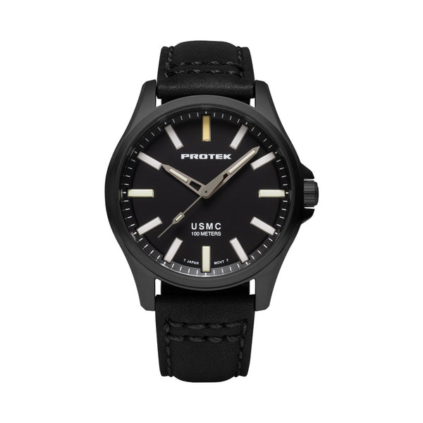 Protek IP Titanium Field Watch 3100 USMC Series with Tritium T100 Tubes and Black Dial #PT3102
