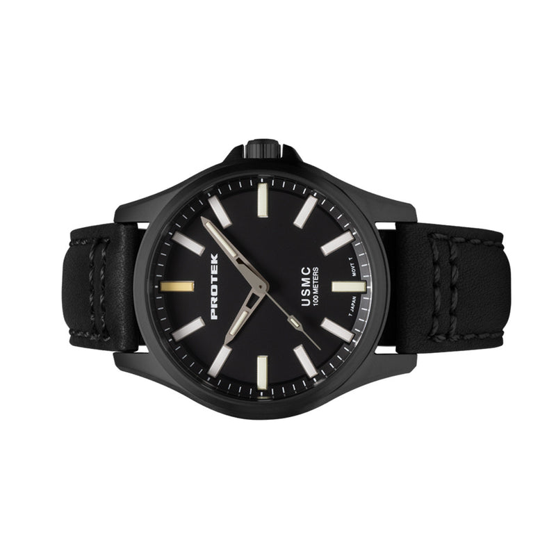 Protek IP Titanium Field Watch 3100 USMC Series with Tritium T100 Tubes and Black Dial #PT3102