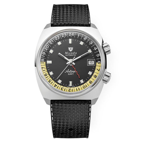 Nivada Grenchen Antarctic Black Dial GMT Watch #32043A01