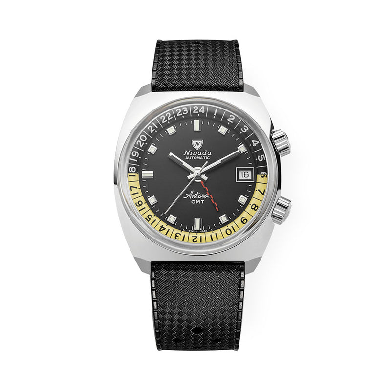 Nivada Grenchen Antarctic Black Dial GMT Watch #32043A01
