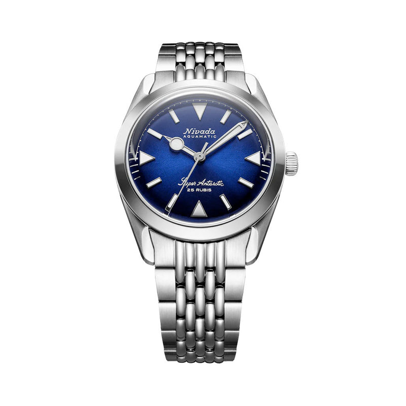 Nivada Grenchen 38mm Super Antarctic Blue without Date #32075A04