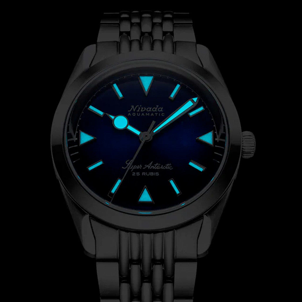 Nivada Grenchen 38mm Super Antarctic Blue without Date #32075A04