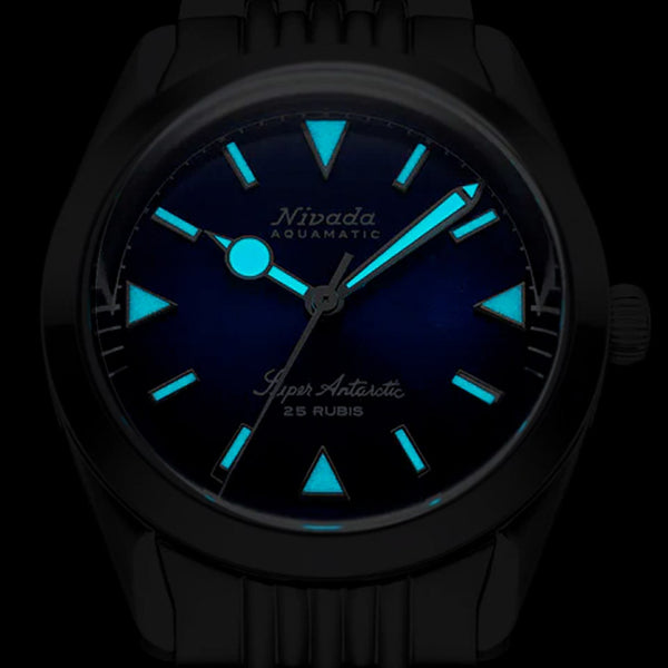 Nivada Grenchen 38mm Super Antarctic Blue without Date #32075A20