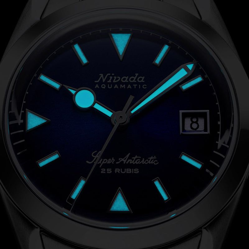 Nivada Grenchen 38mm Super Antarctic Blue with Date #32076A20