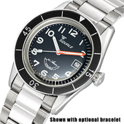Squale 300 Meter Swiss Made Automatic Dive Watch with Black Dial  #SUB-39MON Bracelet Option