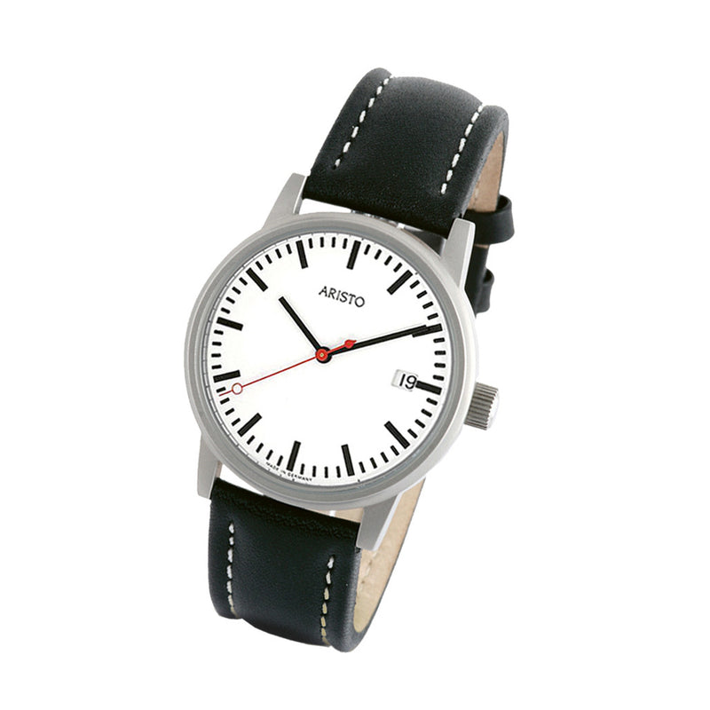 Aristo 39mm Bauhaus Railroad Watch #3H195 tilt