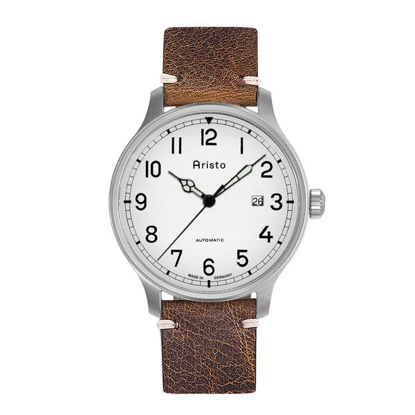 Aristo Vintage Marine Swiss Mechanical Watch with Grey Dial #3H215 Zoom