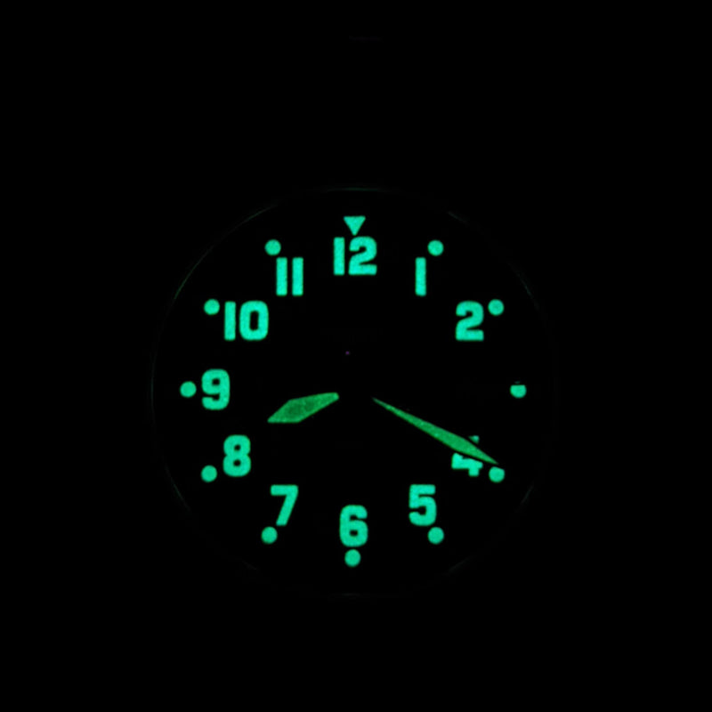 Aristo 38mm Navy Style Swiss Automatic Watch with Black Dial #3H221 Lume