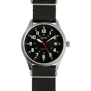 Aristo 38mm Navy Style Swiss Automatic Watch with Black Dial #3H221 Zoom