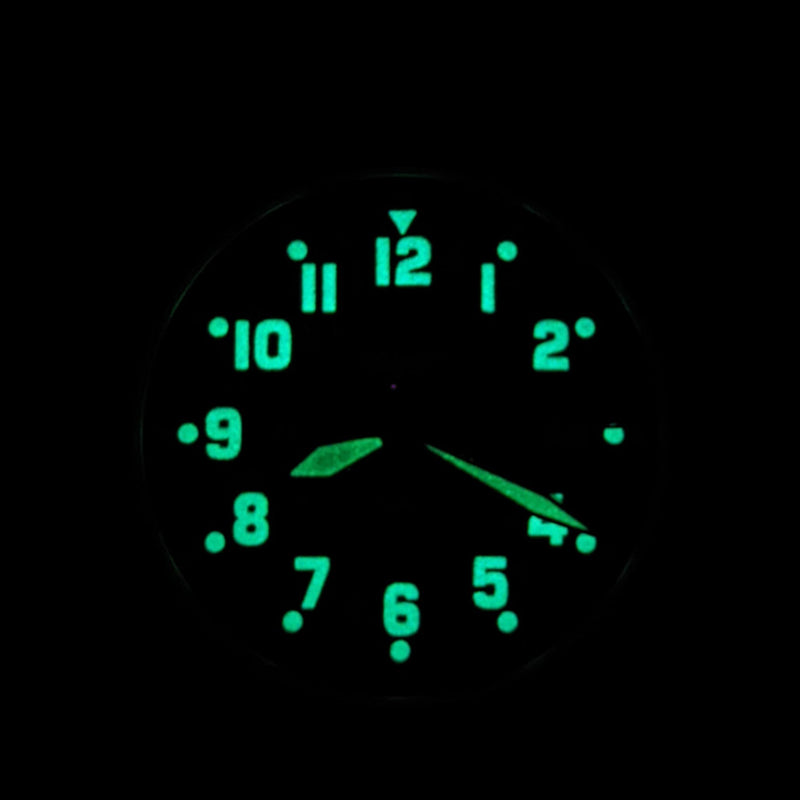 Aristo 38mm Navy Style Swiss Automatic Watch with Blue Dial #3H222 lime