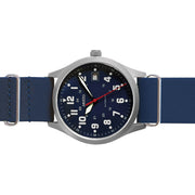 Aristo 38mm Navy Style Swiss Automatic Watch with Blue Dial #3H222 side
