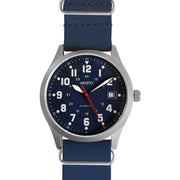 Aristo 38mm Navy Style Swiss Automatic Watch with Blue Dial #3H222 zoom