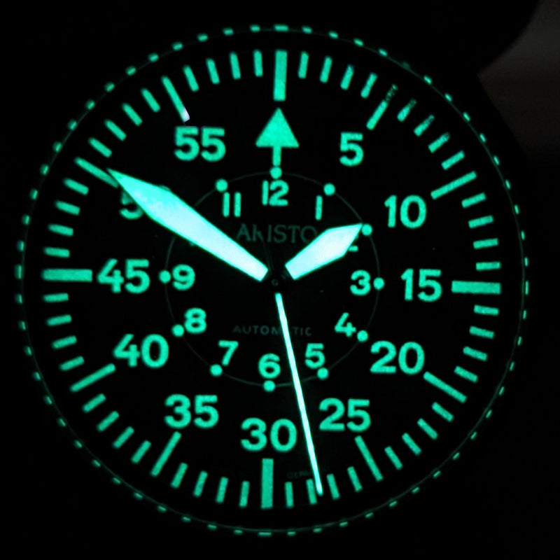 Aristo Swiss Automatic Pilot Watch with Black B-Dial #3H233