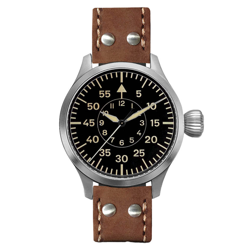 Aristo Pilot 47 "B-Dial" Sandblasted Watch with Swiss Movement #3H266