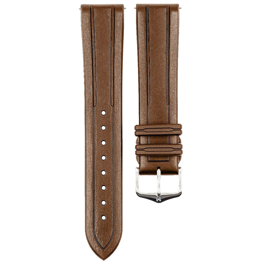 Hirsch Hevea Brown Premium Caoutchouc Natural Rubber Watch Strap
