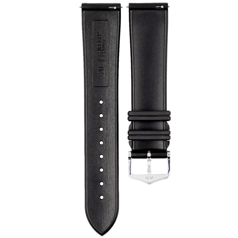 Hirsch Hevea Black Premium Caoutchouc Natural Rubber Watch Strap #404588-50