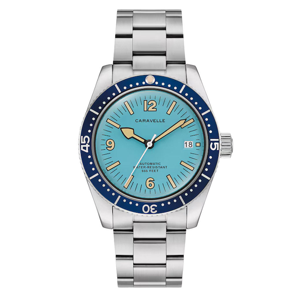 Caravelle Sea Hunter Automatic Watch with Blue Dial #43B178 — Long Caravelle Sea Hunter Automatic Watch with Blue Dial #43B178 — Long