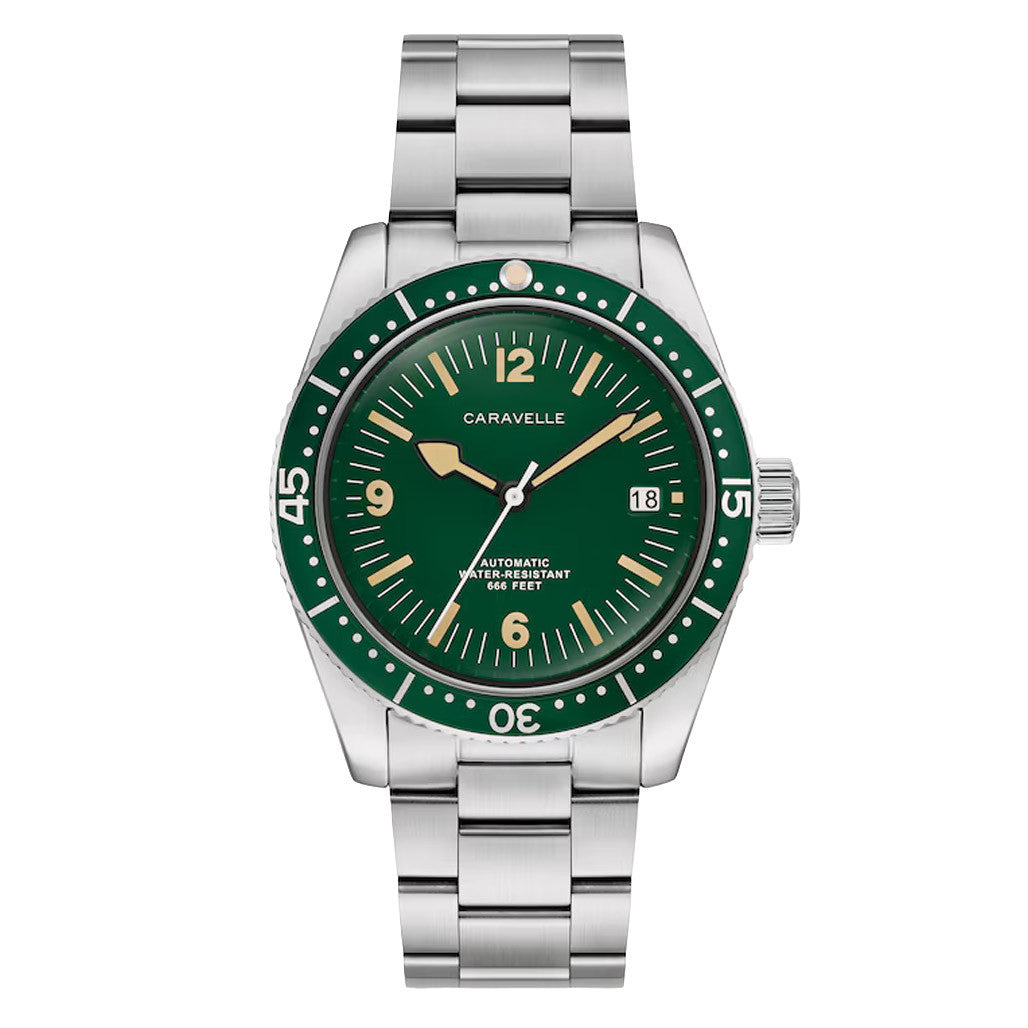 Caravelle Sea Hunter Automatic Watch with Green Dial #43B179