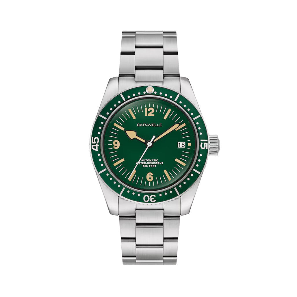 ウリウリ　カラアウ Caravelle Sea Hunter Automatic Watch with Green Dial #43B179