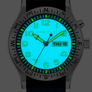 Caravelle "Light Up" Field Watch with Blue Dial #43C126