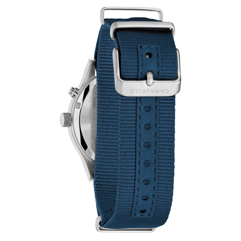 Caravelle "Light Up" Field Watch with Blue Dial #43C126
