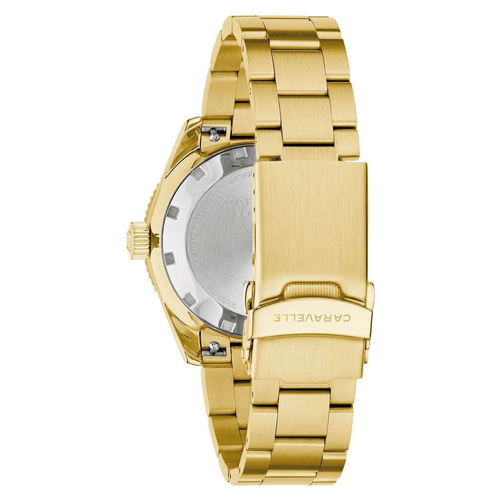 【タイムセール】×NielsBennett PROSHELLADV Caravelle Sea Hunter Automatic Goldtone Watch with Green Dial