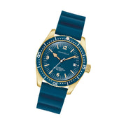Caravelle Sea Hunter Automatic Goldtone Watch with Blue Dial #44B129
