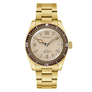 Caravelle Sea Hunter Automatic Goldtone Watch with Beige Dial #44B133