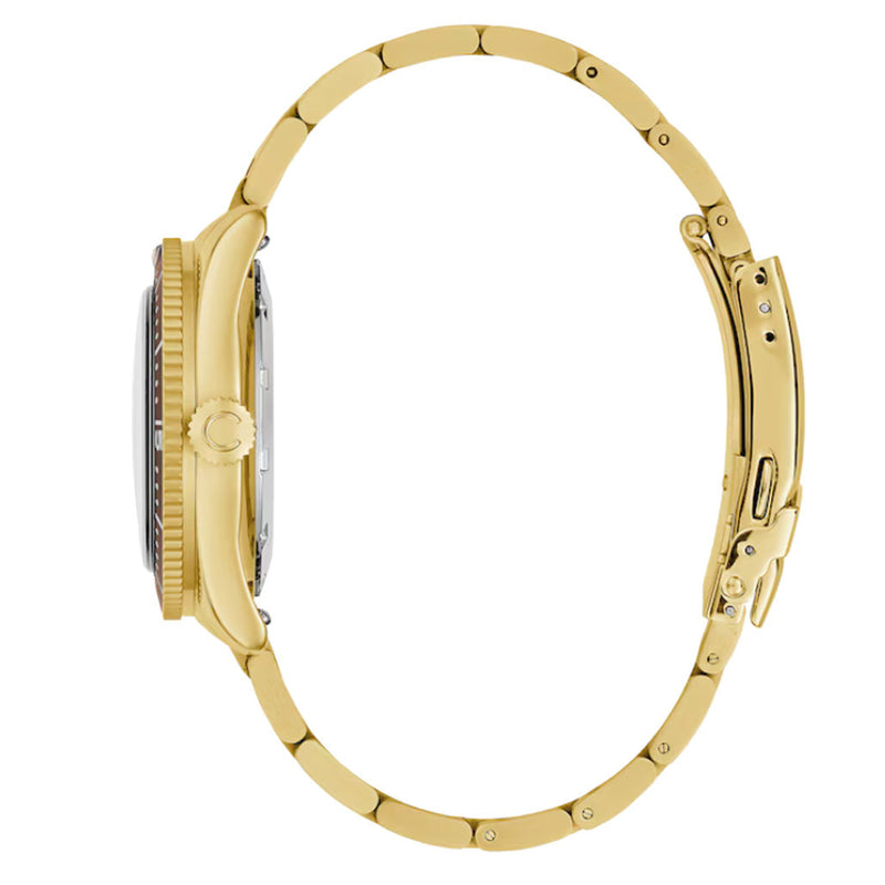 Caravelle Sea Hunter Automatic Goldtone Watch with Beige Dial #44B133