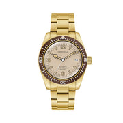 Caravelle Sea Hunter Automatic Goldtone Watch with Beige Dial #44B133